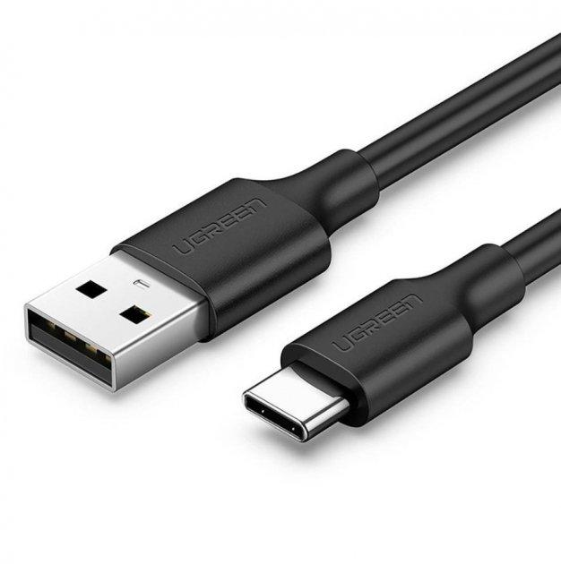 Кабель UGREEN US287 USB 2.0 to USB Type-C Cable Nickel Plating 3A 0.5m Black (60115)