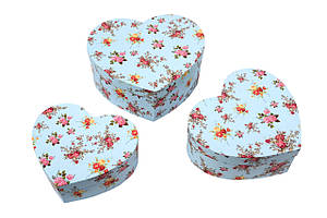 Комплект подарункових коробок  W-5526 (3 шт) 3 в 1 (22*24) у формі серця