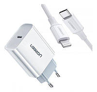 Сетевое зарядное устройство UGREEN CD137 PD 20W Fast Charger + USB-C to Lightning Cable 1m Suit (50698)