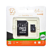 Карта памяти T&G 64GB 10 micro SDHC (UHS-1) с адаптером