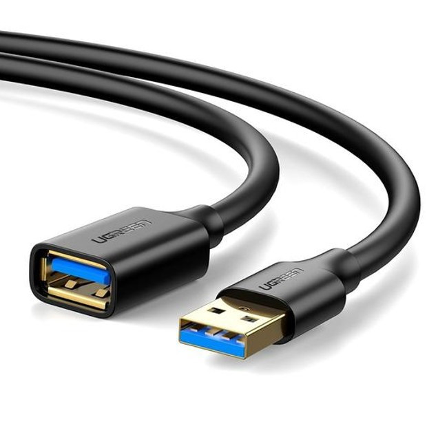 Кабель UGREEN US129 USB 3.0 Extension Male Cable 1.5m (Black) (30126), фото 1