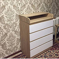 Пеленальный комод лайт сонома +білий на телескопічних направляючих