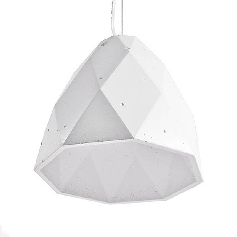 Бетонний світильник Ø228мм h210мм Е27 підвісний білий