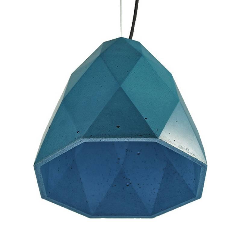 Бетонний світильник Ø228мм h210мм Е27 підвісний синій