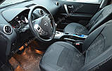 Чохли на Ніссан Кашкай (авточохли Nissan Qashqai, Lether style), фото 2
