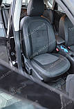 Чохли на Ніссан Кашкай (авточохли Nissan Qashqai, Lether style), фото 4