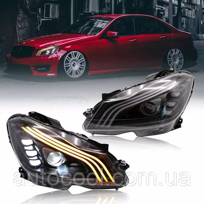Передні тюнінг лед фари Mercedes C204 2007-2014 г. Мерседес 204, фото 1