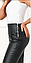 Жіночі лосини з екошкіри утеплені на флісі чорні з високою талією, розмір 42, 44, 46, 48, фото 2