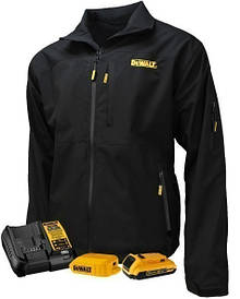 Акумуляторна куртка з підігрівом DEWALT Soft Shell чорна - XL (з АКБ і ЗУ)