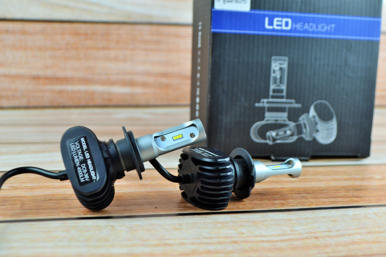 Комплект LED ламп HeadLight S1 H7 6000K 4500lm із радіатором 55W+10%, фото 1