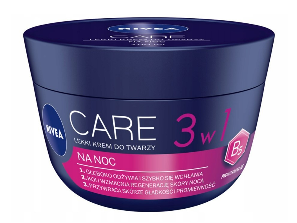 Крем для обличчя Nivea CARE 3W1 LEKKI KREM нічний, 100 мл