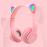 Бездротові Bluetooth-навушники P47 з котячими вушками та LED-підсвіткою, фото 3