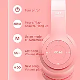 Бездротові Bluetooth-навушники P47 з котячими вушками та LED-підсвіткою, фото 5