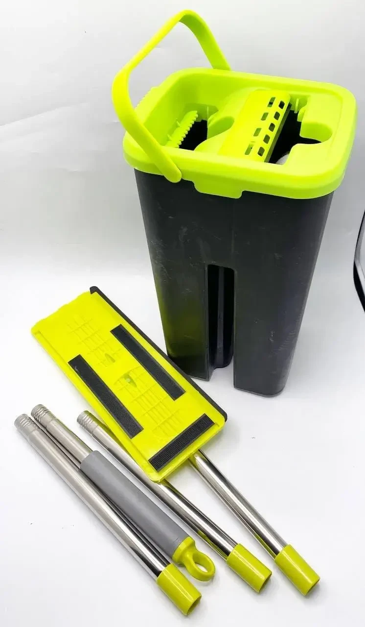 Швабра і Ведро Scratch Cleaning Mop зі складною ручкою і системою віджиму на посадки мікрофібри