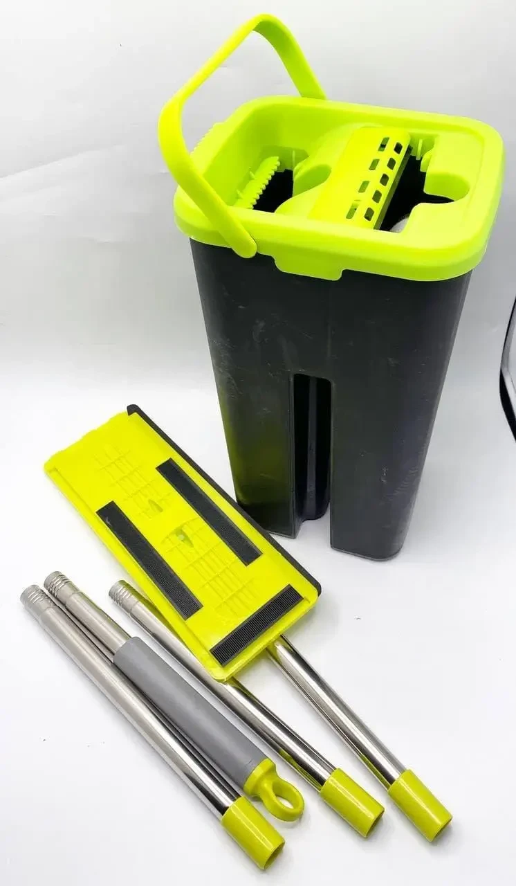 Швабра та Відро Scratch Cleaning Mop зі складаною ручкою та системою віджимання насадки мікрофібри