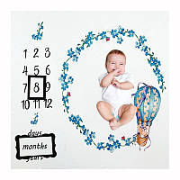 Фотопеленка для новорожденных малышей фотофон Голубой воздушный шар