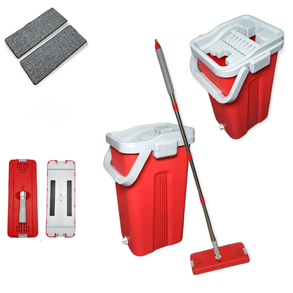 Швабра та Відро Scratch Cleaning Mop зі складаною ручкою та системою віджимання насадки мікрофібри