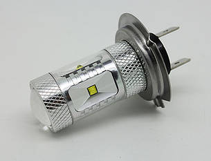 Светодиодная автолампа H7, 30W (600Lm) Warm White 3000K + Линза