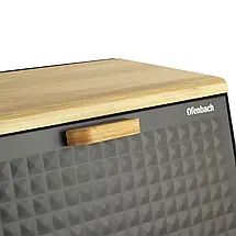 Хлібниця (матове покриття) Ofenbach  35,5х21,5х19,5см з нержавіючої сталі/бамбук KM-100805, фото 3