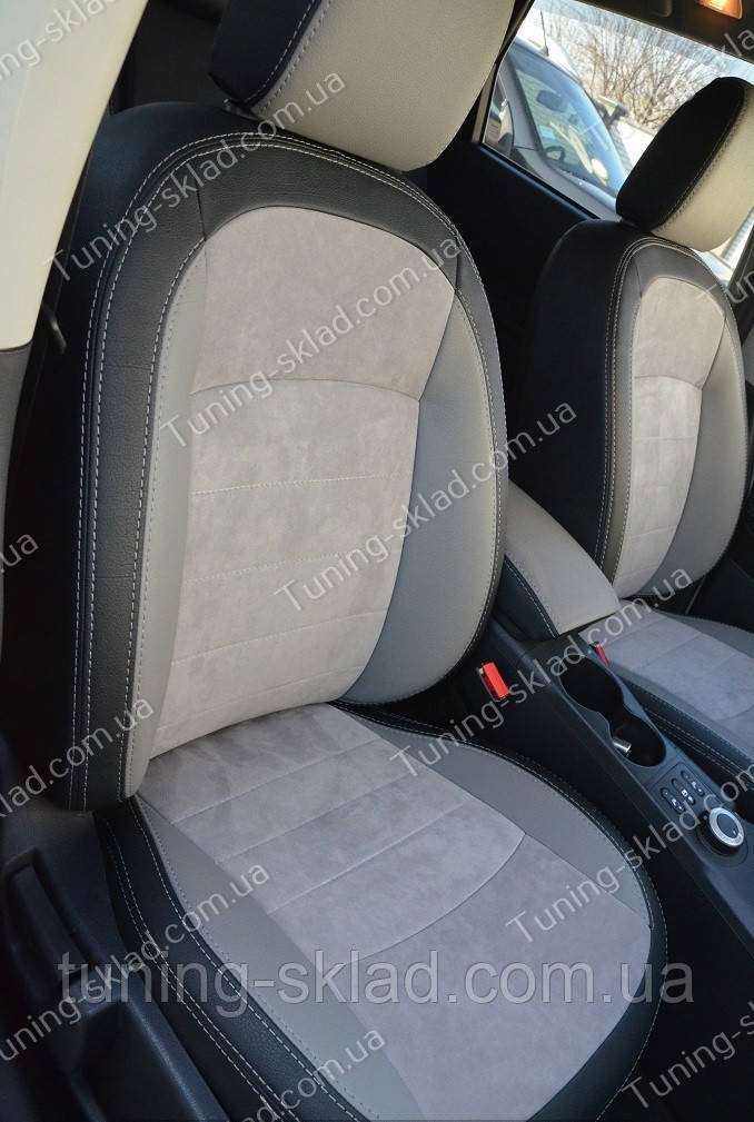 Чохли на Ніссан Кашкай +2 (авточохли Nissan Qashqai +2, Lether style), фото 1
