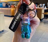 Стильный брелок для ключей с хромированным покрытием "Мишка Bearbrick"