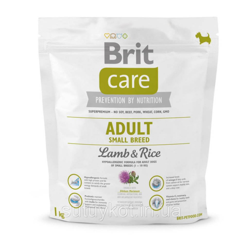 Brit Care Adult Small Breed Lamb & Rice Бріт Кеа з ягням для міні пород, 1 кг