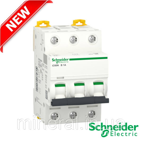 Автоматичний вимикач iC60N 3р 63A, "C", 6кА, Acti 9, Schneider Electric, на DIN-рейк, додаток, Premium
