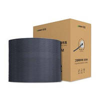 Мережевий інтернет-кабель UGREEN Cat 5e Unshielded Pure Copper Cable бухта 305 м Dark Grey (NW108)