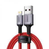 Кабель зарядный UGREEN USB for Lightning Alu Case Braided Lightning Cable Red 1м (US293)
