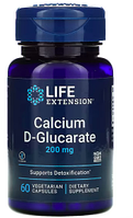 Life Extension, D-глюкарат кальция, 200 мг, 60 вегетарианских капсул