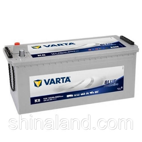 Акумулятор вантажної Varta Promotive Blue (K8): 140 Ач, 12 В, 800 A - (640400080), 513x189x23 мм