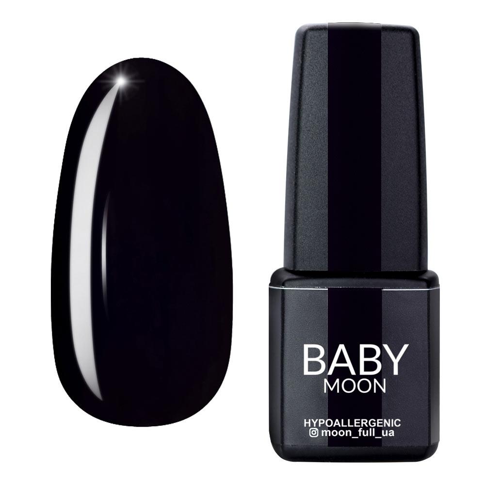 Гель-лак Baby Moon Midnight No007 глибокий чорний, 6мл.