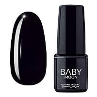 Гель-лак Baby Moon Midnight No007 глибокий чорний, 6мл.