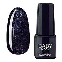 Гель-лак Baby Moon Midnight No008 чорний з блистками, 6мл.