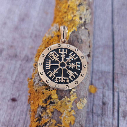 Рунічний компас, щит, Вегвісир, Vegvisir Кулон, амулет, талісман, фото 1