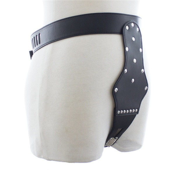 Пояс незайманості для жінок з екошкіри, регульований 65-90 см, чорний, фото 1