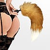 Силиконова анальна пробка з хвостом з натурального хутра Art of Sex size M Foxy fox, фото 4