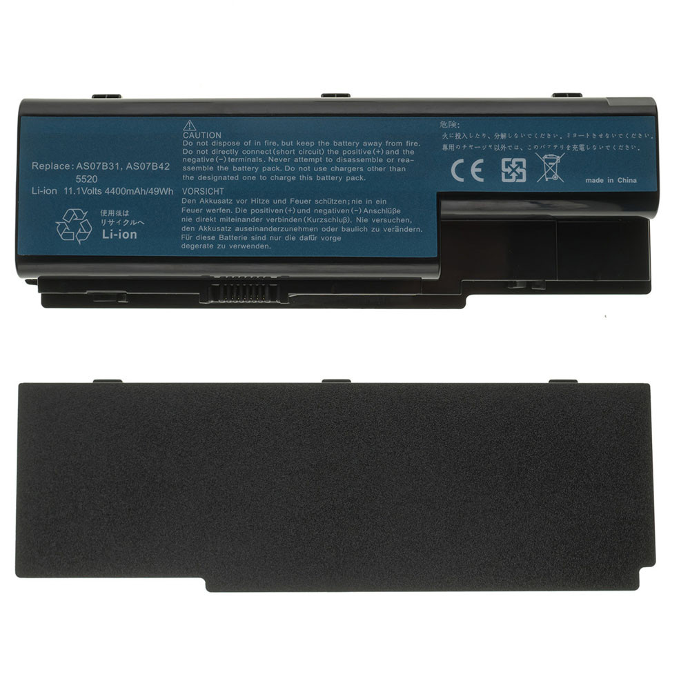 Батарея для ноутбука ACER AS07B31 (Aspire: 5230, 5720, 5920, 7520, TravelMate: 7230, 7530, 7730) 11.1V 4400mAh, Black