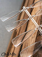 Типси гелеві для нарощування нігтів 240 шт., стилет, прозорі