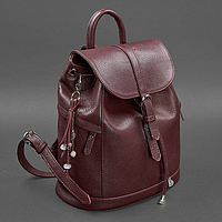Женский кожаный рюкзак практичный городской женский рюкзак из натуральной кожи бордовый