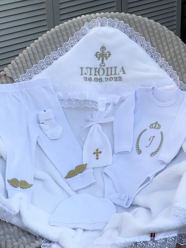 Іменний набір (білий/золото) ім'я, дата, ініціал