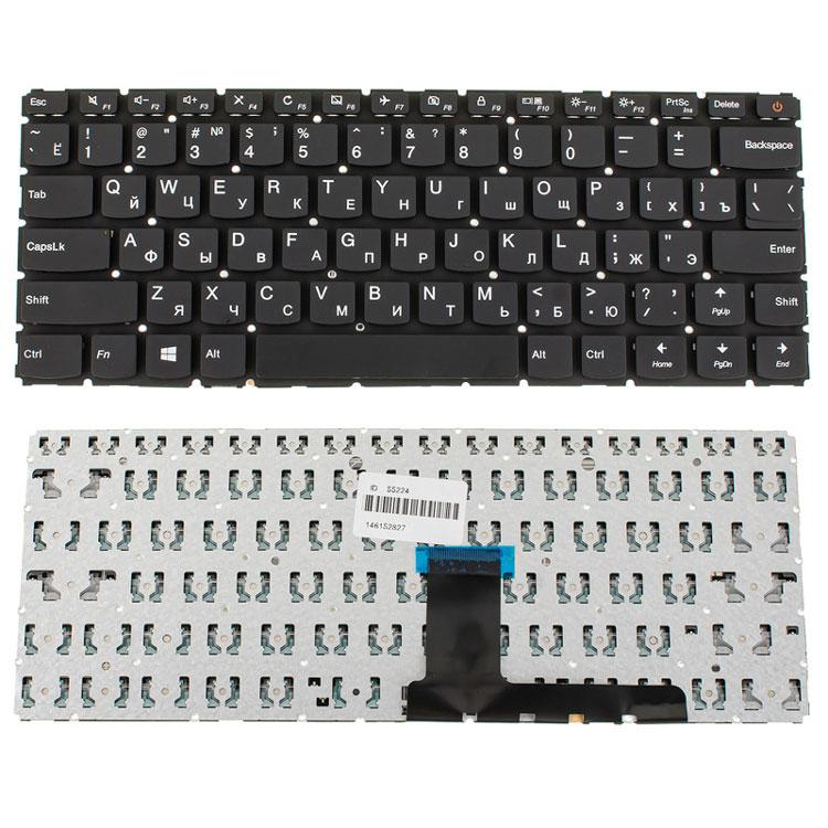 Клавіатура для ноутбука LENOVO (IdeaPad 110-14IBR) rus, black, без фрейму
