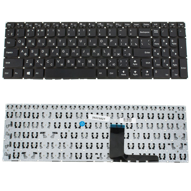 Клавіатура для ноутбука LENOVO (IdeaPad: 310-15) rus, black, без фрейма