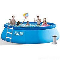 Надувний басейн Intex 26166, 457 х 107 см (3 785 л/ч, сходи, тент, підстилка)
