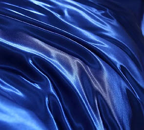 Шикарна атласна постільна білизна яскраво-синя "Ліза"