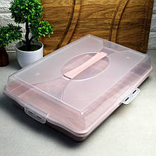 Прямокутна пластикова тортовниця з кришкою 44,5 х 31 х 10,5 см з засувками, фото 3
