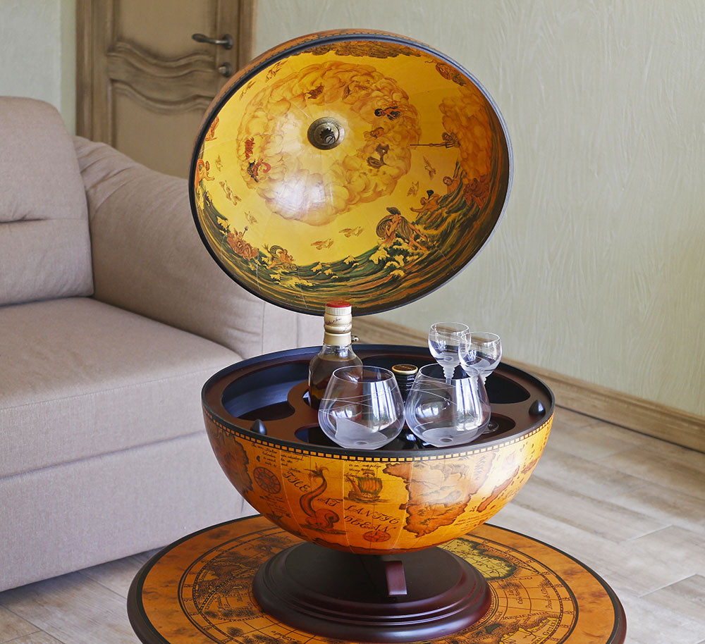 Глобус бар настільний Стародавня карта коричневий сфера 42 см Гранд Презент 42002R, фото 1