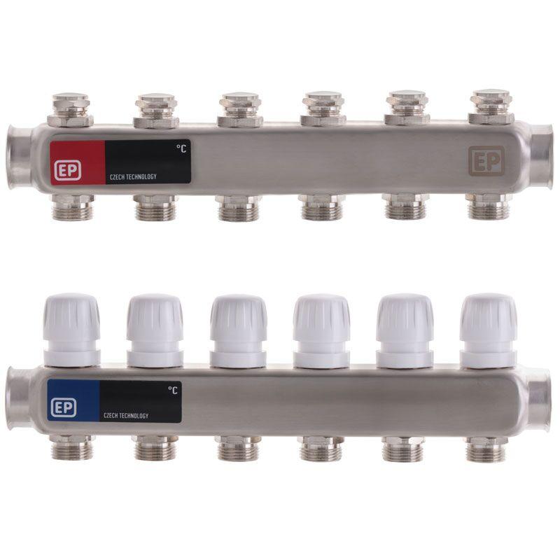 Manifold block with thermostatic valves