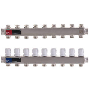 EUROPRODUCT EP.S1100-09 1"x9 Колекторний блок з термостат. клапанами (корпус нержавіюча сталь)