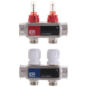 EUROPRODUCT EP.S1110-02 1"x2 Колекторний блок із витратомірами (корпус нержавіюча сталь)